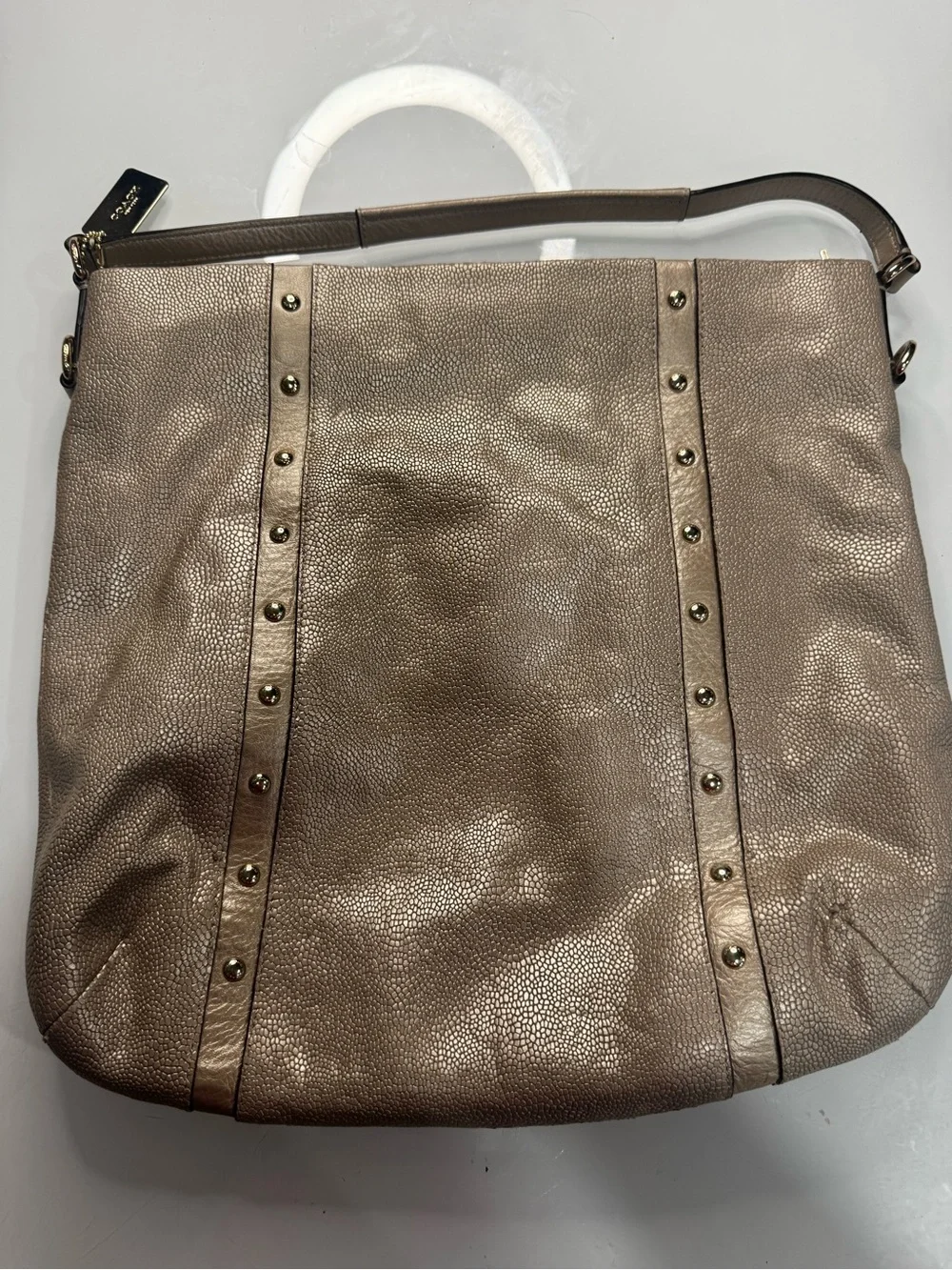 Coach Kelsey Metallic Pebbled Leather Shoulder Hobo